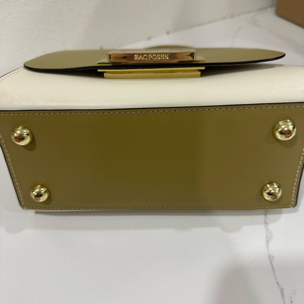 Zac Zac Posen Olive Green and Cream Handle Shoulder Bag - Picture 7 of 13